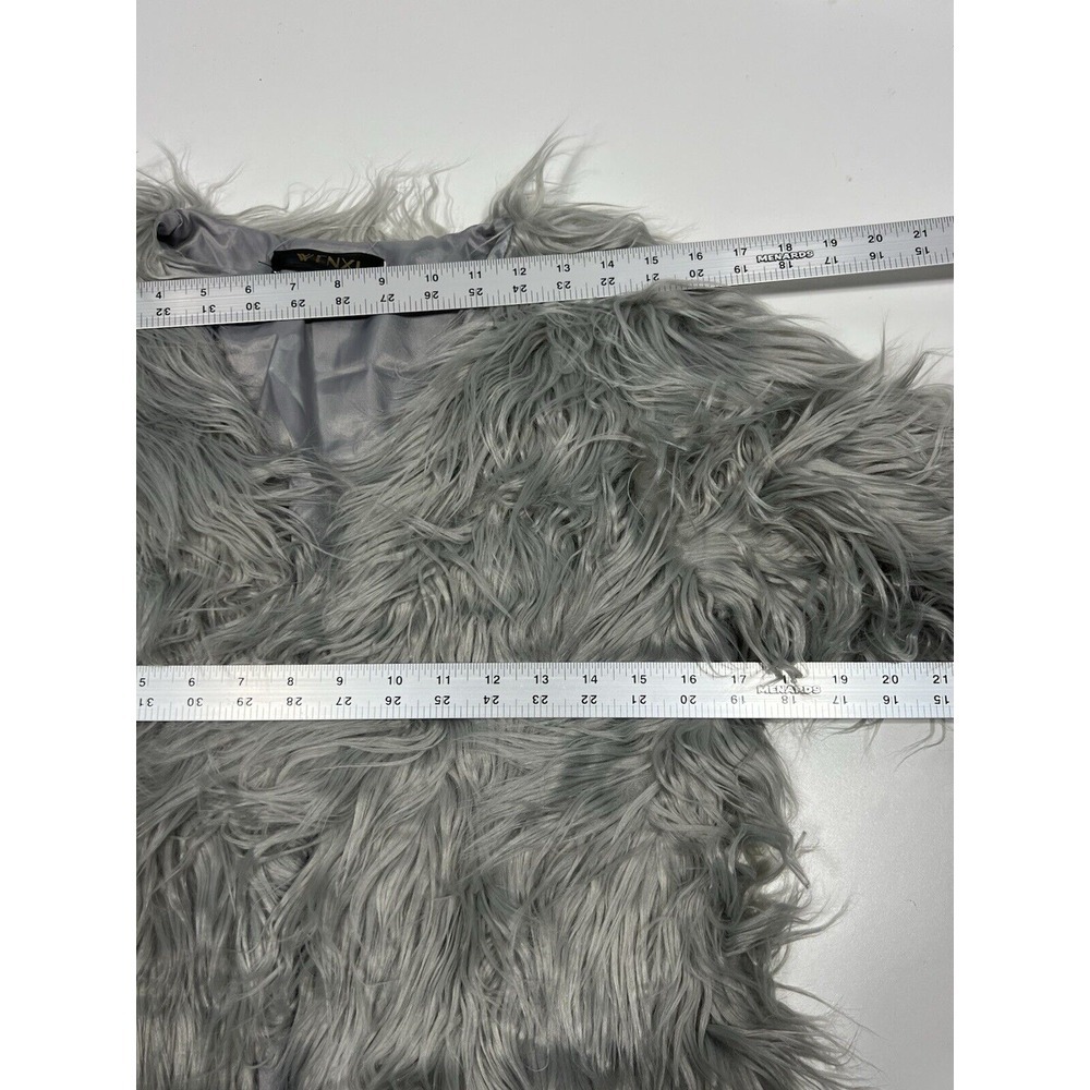 Wenxi Women's Faux Fur Jacket Gray Size M - Picture 7 of 8